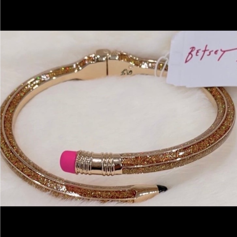 Betsey Johnson Rare Golden Bypass Pencil Bracelet